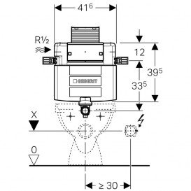 Зливний бачок прихованого монтажу Geberit Omega прихованого монтажу з фронтальним або горизонтальним управлінням для змивних клавіш Omega 109.043.00.1