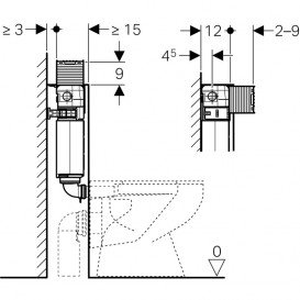 Зливний бачок прихованого монтажу Geberit Omega прихованого монтажу з фронтальним або горизонтальним управлінням для змивних клавіш Omega 109.043.00.1