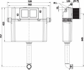 Сливной бачок скрытого монтажа Jika Modul для напольного унитаза H8956500000001