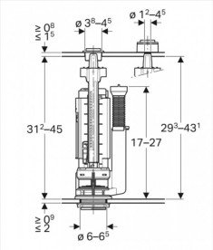 Сливной клапан Geberit Impuls тип 290 двойной смыв хром глянцевый 282.303.21.2
