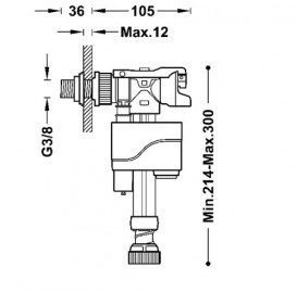 Повний комплект механізму наповнення бачка унітазу Tres хром 25477092