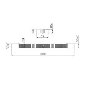 Зливний шланг для пральної машини Kroner KRM DR200 200 см ¾х¾ поліпропілен CV032094