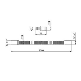 Сливной шланг для стиральной машины Kroner KRM DR350 350 см ¾х¾ полипропилен CV032097