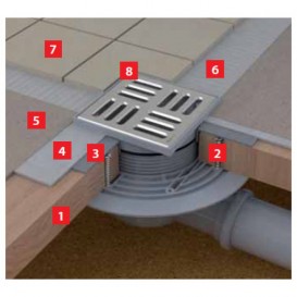 Зливний трап AlcaPlast 105 × 105 мм з гратами бічний стік APV1321