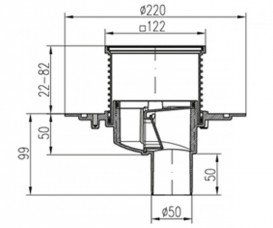 Сливной трап для балконов и террас МСН прямой сток с дизайнерской решеткой Фокус F 384 NA