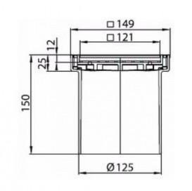 Зливний трап для душу ACO ShowerPoint верхня частина 149х149 без фланця під плитку пластик 5141.24.00