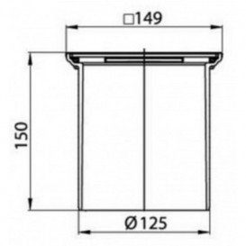 Сливной трап для душа ACO ShowerPoint верхняя часть 149х149 без фланца для решетки из нержавеющей стали пластик 5141.43.00