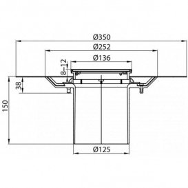 Сливной трап для душа ACO ShowerPoint верхняя часть d136 мм с фланцем для круглой решетки пластик 5141.42.00
