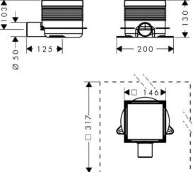 Зливний трап для душу Hansgrohe RainDrain Spot Plus 150х150 матова нержавіюча сталь 56226800