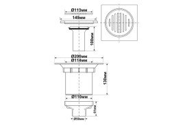 Зливний трап для душу McAlpine 50 мм з решіткою нержавіюча сталь TSG-2TB