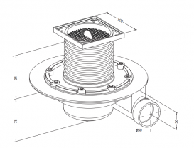 Зливний трап для душу Radaway Turbosol без решітки з гідроізоляцією 023-TBS19