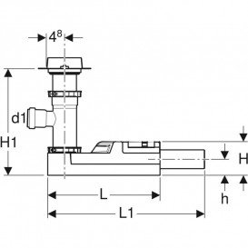 Сливной трап Geberit Сleanline горизонтальный dn50 с боковым соединением 154.159.00.1