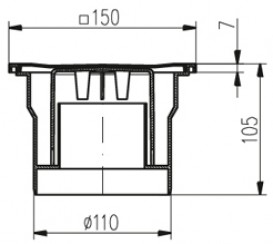 Зливний трап з гідрозатворів MCH з вертикальним випуском DN 110 білий 323 N