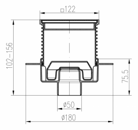 Зливний трап з сухим сифоном MCH Neptun з вертикальним випуском DN 50 нержавіюча сталь L 420 NXL