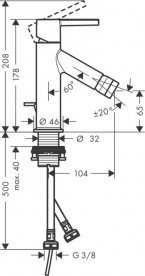 Смеситель для биде Hansgrohe Axor Starck однорычажный хром 10214000