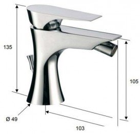 Змішувач для біде Daniel Diva з донним клапаном хром DV604CR