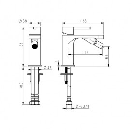 Смеситель для биде Devit Laguna однорычажный латунь черный матовый 84116110B