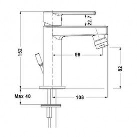 Змішувач для біде Eurorama Blog з донним клапаном хром 135360C