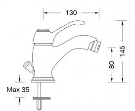 Змішувач для біде Eurorama Dodo з донним клапаном бронза 16360B