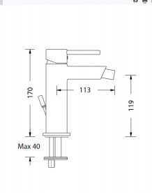 Смеситель для биде Eurorama Net с донным клапаном хром 145360C
