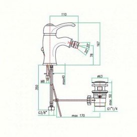 Смеситель для биде Fiore Jafar однорычажный бронза 47ZZ5321