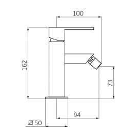 Смеситель для биде GRB Kala однорычажный с донным клапаном хром 917800