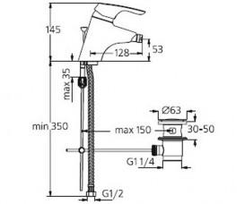Смеситель для биде Ideal Standard Cerasprint однорычажный хром B2307AA