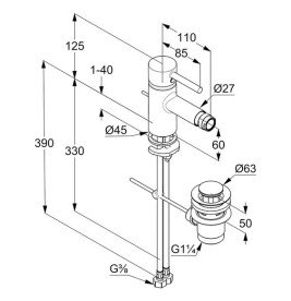 Змішувач для біде Kludi Bozz із донним клапаном білий матовий 385335376