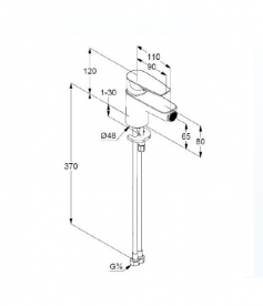 Смеситель для биде Kludi Pure&Solid однорычажный хром 342170575