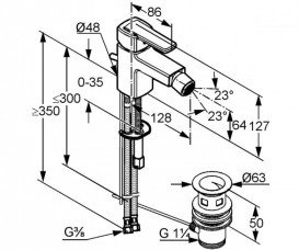 Змішувач для біде Kludi Q-Beo змішувач хром 502160565