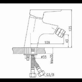 Змішувач для біде Koller Pool Kvadro змішувач хром з донним клапаном KR0300