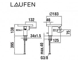 Змішувач для біде Laufen Kartell з джойстиком хром H3413310041131
