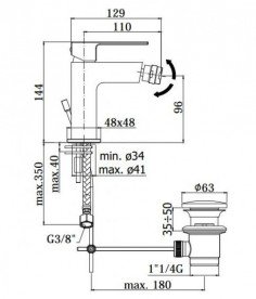 Смеситель для биде однорычажный Paffoni Elle хром EL 135 CR