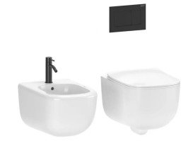 Смеситель для биде Paffoni Light с донным клапаном Clic-Clac матовый черный хром LIG131KNKNSP