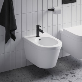 Змішувач для біде Ravak Puri PU 055.20 одноважільний з донним клапаном чорний X070189