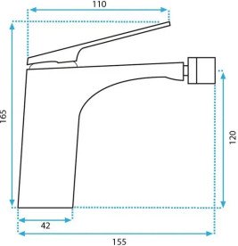 Смеситель для биде Rea Avalon однорычажный графит REA-B2700