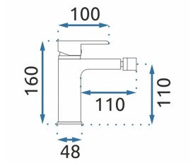 Змішувач для біде Rea Bloom одноважільний білий/золото REA-B9930