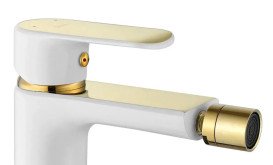 Змішувач для біде Rea Bloom одноважільний білий/золото REA-B9930