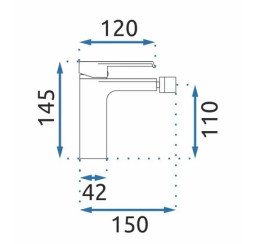 Змішувач для біде Rea Hass одноважільний чорний REA-B9965