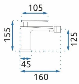 Змішувач для біде Rea Romano одноважільний чорний REA-B9901