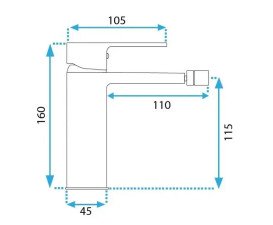Змішувач для біде Rea Storm одноважільний чорний REA-B4120