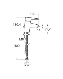 Смеситель для биде Roca Esmai однорычажный со втягивающейся цепочкой A5A6131C00