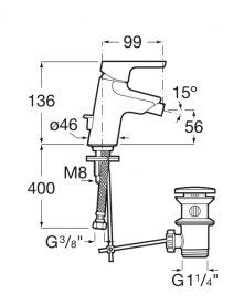 Смеситель для биде Roca Malva однорычажный хром A5A603BC00