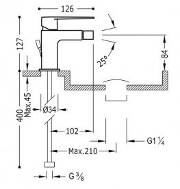 Смеситель для биде Tres Class-Tres однорычажный хром 20512001
