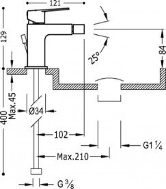Змішувач для біде Tres колекція Project-Tres хром 21112001