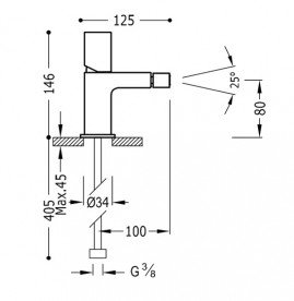 Смеситель для биде Tres Loft colors оранжевый/хром 20012002NA