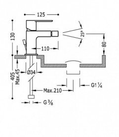 Смеситель для биде Tres Loft-Tres хром 20012001D