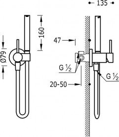 Смеситель для биде Tres Max с гигиеническим душем черный матовый 134123NM