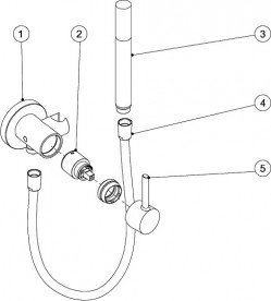 Смеситель для биде Tres Max с гигиеническим душем черный матовый 134123NM