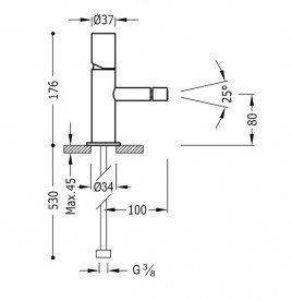 Змішувач для біде Tres Max-Tres одноважільний хром 06112001